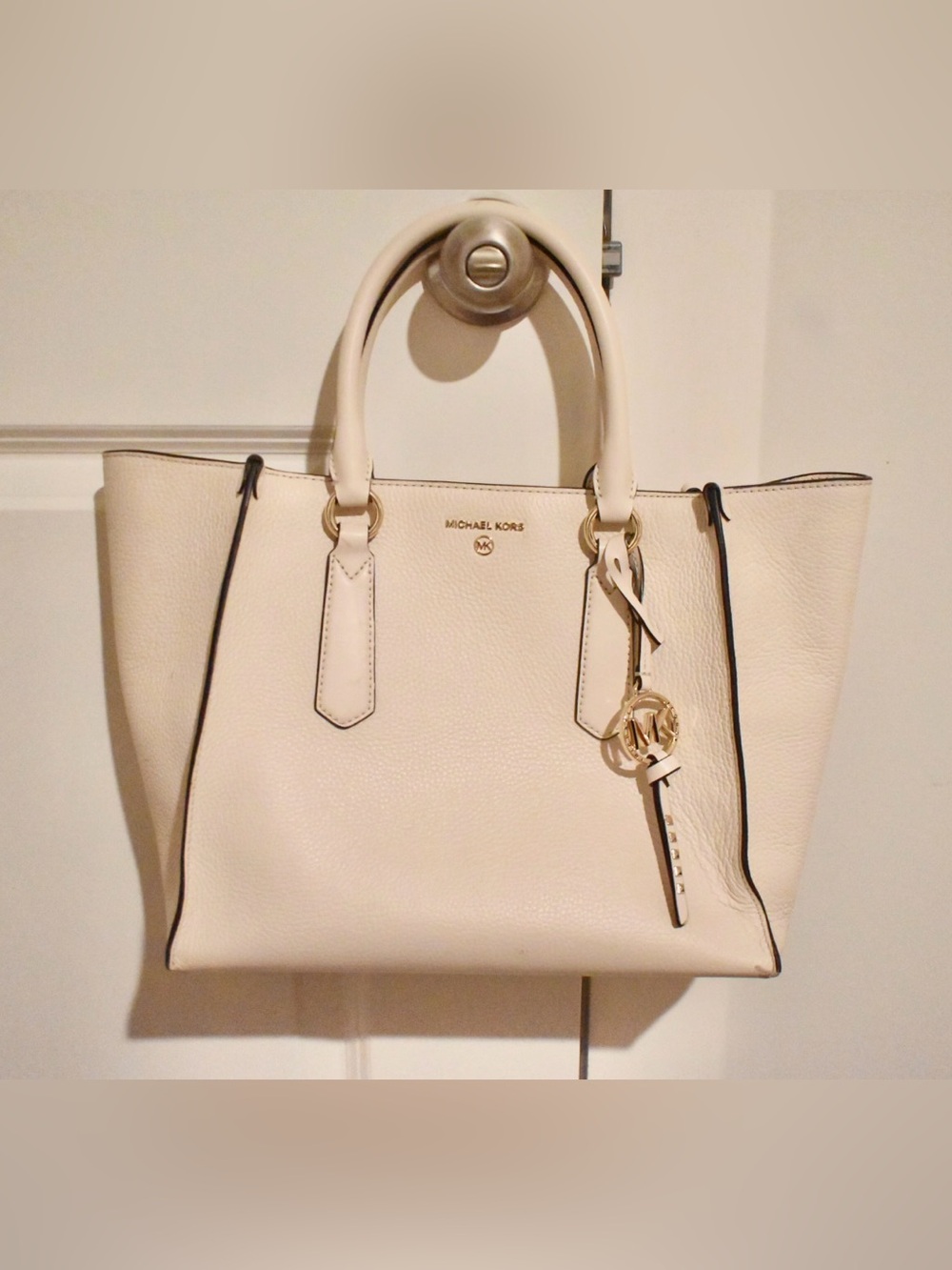 Michael Kors Handbag with Hand Straps - Beige. Used - Great Condition